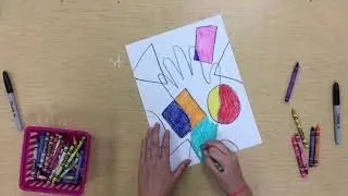 Hand tracing with color changing shapes 1st grade