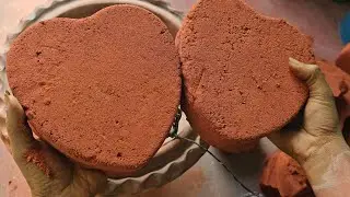 Masterpiece Handmade Red sand hearts crumbl in Claypot dusty smooth crunchy #asmrsounds #purecement 