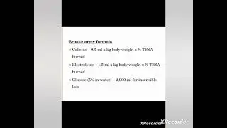Formula for fluid calculation in burns