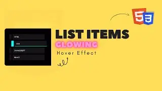 List items glowing hover effect using html and css