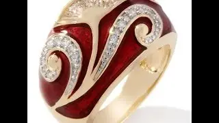 Victoria Wieck .5ct Absolute Red Enamel 'Fan' Ring