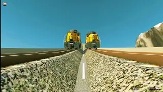 Train Flying Off Big Ramp - BeamNG Drive