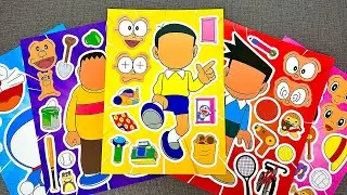 [🌸paper diy🌸] Decorating a Satisfying Doraemon Sticker Book ASMR 🐰 도라에몽 스티커 꾸미기 ドラえもん