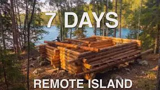 ONE WEEK OF BUILDING A CABIN ON A REMOTE ISLAND