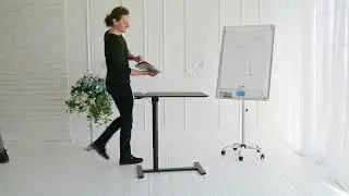 Tatkraft Bliss Airlift Pneumatic Sit-Stand Laptop Desk with Wheels