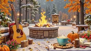Cozy Winter Coffee & Acoustic Guitar Relaxation - Fireplace Ambiance ☕
