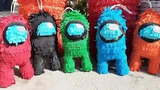 Como hacer una piñata de Among us (2 parte, periódico)