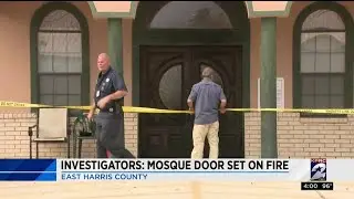 Investigators: Mosque door set on fire