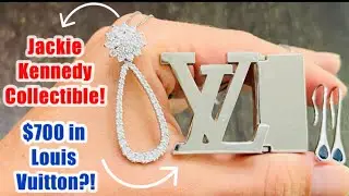 $700 Louis Vuitton?! Jackie Kennedy Collectable and GOLD! Goodwill Bluebox Mystery Jewelry UNBOXING!