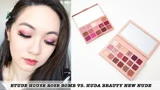 ETUDE HOUSE Play Color Eye Palette #Rose Bomb VS.HUDA BEAUTY New Nude Eyeshadow Palette
