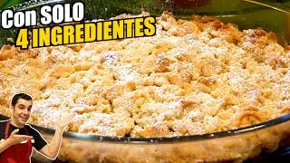 CRUMBLE de MANZANA Fácil: ¡Sólo 4 Ingredientes, Sin Huevos! 😋🍏 Receta # 992