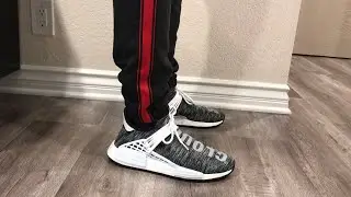 Adidas Pharrell Williams Human Race NMD Trail Oreo On Feet (with Yeezy Calabasas Track Pants)
