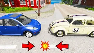 NEW Vs OLD Volkswagen BEETLE CRASH TEST - Realistic Car Crashes (BeamNG Drive)