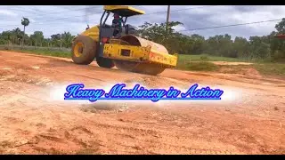 Powerful Road Roller Crushing Rocks | Heavy Machinery in Action