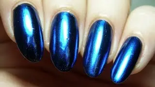 BLUE MIRROR NAILS ✨ Born Pretty Store Chrome Powder #41019 ✨ Review + Tutorial