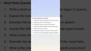 Organs of speech in Phonetics, important Review questions