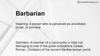 Barbarian Meaning