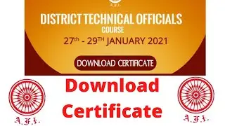 District Technical Official Course 2021 Download your Certificate, Athletics federation of india