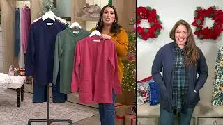 Denim & Co. Active French Terry Tunic Jacket w/ Ribbed Trim on QVC