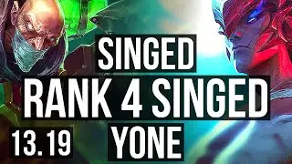 SINGED vs YONE (TOP) | Rank 4 Singed, 2/0/7, 400+ games | BR Challenger | 13.19