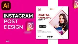 Instagram Post design in illustrator urdu/hindi tutorial ||