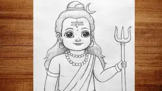  Cute Bal Shiv Drawing  | Pencil Art of Lord Shiva | Shivratri Special