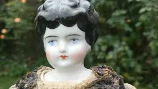 Antique German Low Brow China Head Doll Circa 1890-1905