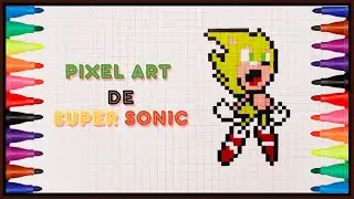 Como Dibujar a SUPER SONIC en pixel art Tutorial paso a paso.How to draw SUPER SONIC in pixel art