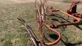 3 Point 24&rsquo; 10 Wheel Hay Rake Attachment w/Spring Assist - #1606