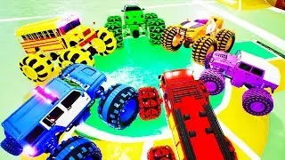 Car cartoon for kids #z ZOZO fun play with surprise monster truck car toys