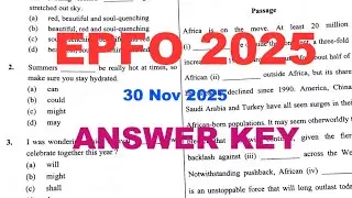 EPFO 2025 Answer key|| UPSC EPFO 2025 Paper Analysis || #epfo2025 #epfoapfc #epfocutoff 