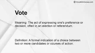 Vote Meaning