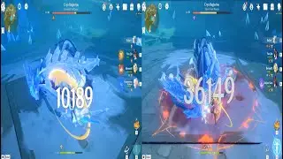 C0 Eula Buffed with Yunjin, Bennet or Sara HUGE NORMAL ATTACKS Damage Comparison at level 9 Talents