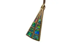 Large Gem Australian Opal Earrings 14k Yellow Gold - 6856 | FlashOpal