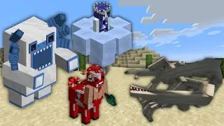 Alpha Yeti, Snow Queen and Minoshroom vs. The Ravenous Phase V (The Ravenous MOD) in MINECRAFT.1VS.3