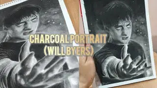 HAIR TOUTORIAL charcoal art of #willbyers #strangerthings #trend #charcoalart #toutorial