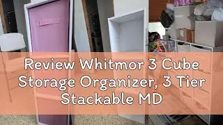 Review Whitmor 3 Cube Storage Organizer, 3 Tier Stackable MDF Wood Bookcase, Open Storage Display Bo