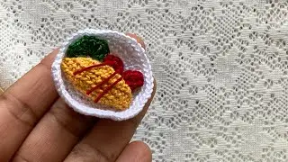 [ENGLISH] MINIATURE AMIGURUMI OMURICE - オムライス網ぐるみ｜日本料理｜美味しいオムライス