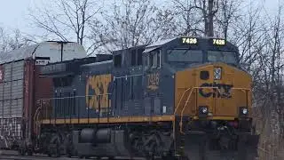 CSX M363 Power Haul With 2 Canadian Pacific & One Kansas City Locomotives in Tow In East Syracuse NY