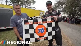 Landon and Robert Huffman reunited with missing Goody's Dash Series checkered flag
