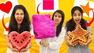 BITE THE SHAPE FOOD CHALLENGE 😂 | NO KNIFE ❌ ONLY TEETH 🤣 | PULLOTHI