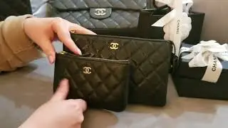 Chanel fabulous new SLG  Black caviar  O case & Clutch review!