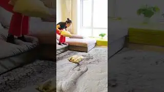 She Stepped on a Pillow and This Happened! 😱🛋️💥 #shorts #illusion #crazyvideo #wtf #viralclip