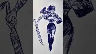 Maki Zenin 🔥 Speed Drawing StickMan #jujutsukaisen #maki #anime #drawing #shorts