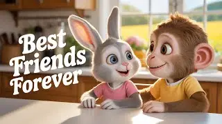 Monkey & Rabbit Build a Home | Cute Silent Story start friendship| Ep1