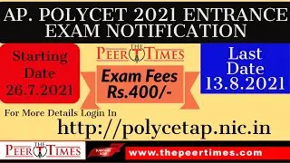 Polytechnic Entrance Exams Polycet 2021 Exam Notification 🔔- The Peer Times