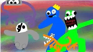 Rainbow friends juego completo en 20 minutos Roblox blue, green, Orange y purple a sobrevivir