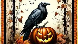 Raven Crow & Pumpkin Art Screensaver 🍁 Moody Fall Crow Decor for Frame TV & Halloween Wall