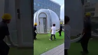 Outdoor dome + sliding door, terrace transparent dome house #decor #dome