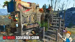 Scrappy Scavenger Cabin at Outpost Zimonja (NO MODS) - Fallout 4 Settlement Build